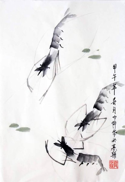 Майстер-клас по китайському живопису "Річкова креветка" 